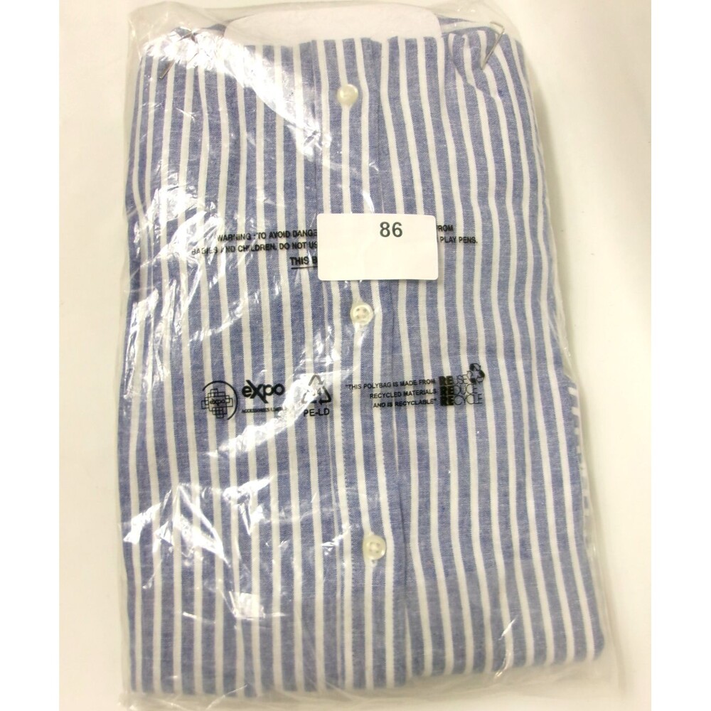 Piombo Striped Linen Cotton Shirt Long Sleeve Button Down Italian Men's 4XL New - Picture 2 of 4